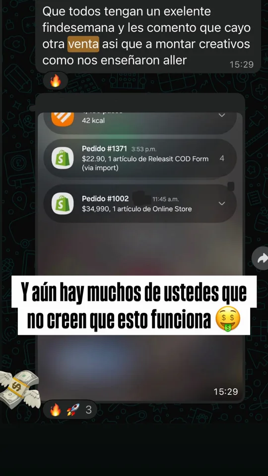 Estudiante reportando nuevos pedidos en su tienda