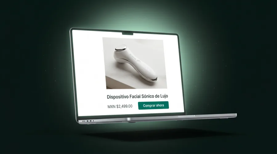 Página de producto en Shopify construida con el sistema